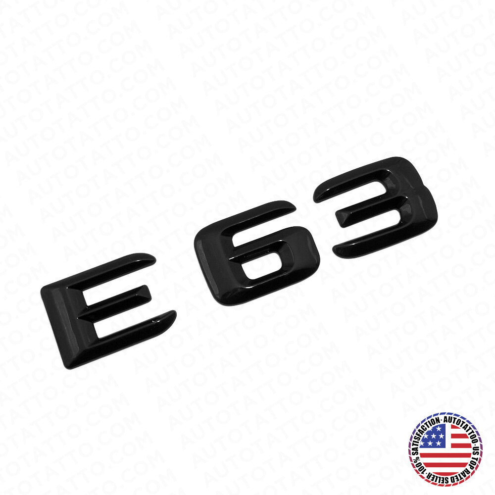 14-16 E 63 AMG Letter Emblem 3D Trunk Logo Nameplate Badge Decorate Gloss Black