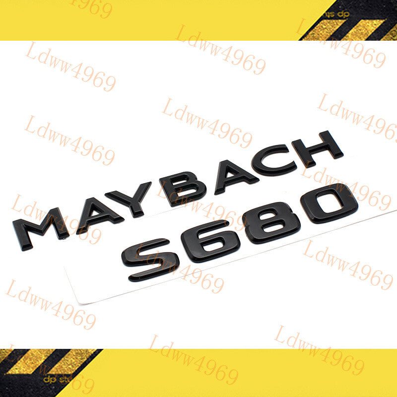 For S-Class W222 S680 Maybach Glossy Black Rear Trunk Emblem Decal Badge Sticker