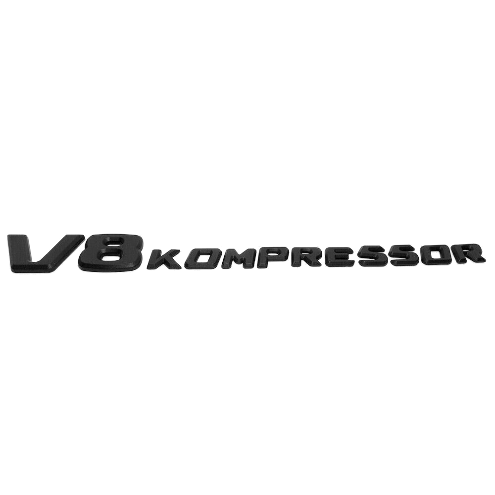 2x For Mercedes 03-11 Matte Black V8 Kompressor Side Fender Marker Emblem Badge