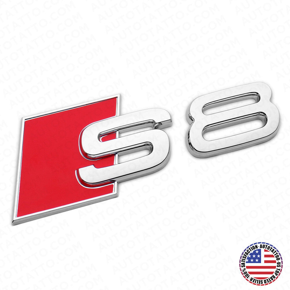 For Audi S8 OEM Chrome Rear Letter Tail Badge Trunk Emblem Badge Logo Sport