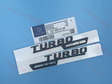 Matt Black "TURBO AMG" Letters Trunk Embl Badge Sticker for Mercedes Benz #3
