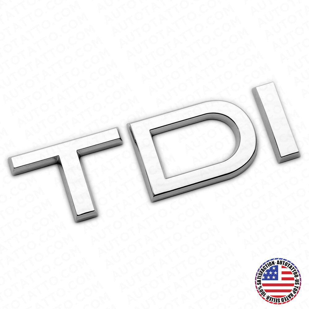 Audi OEM Chrome TDI Rear Letter Tail Nameplate Trunk Emblem Badge Sport Sline