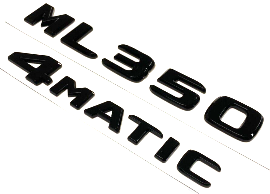 BLACK ML350+4MATIC FOR MERCEDES REAR TRUNK EMBLEM BADGE NAMEPLATE DECAL NUMBER