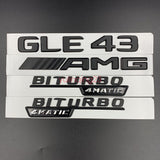 Matte black GLE43 AMG BITURBO 4MATIC Trunk Emblem Badge Sticker Mercedes