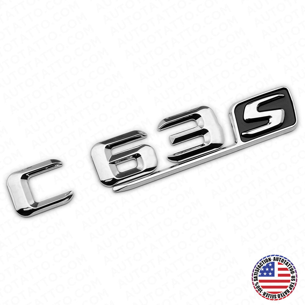 15-16 C 63 S AMG Letter Emblem Trunk Logo Nameplate Badge Decorate Sport Chrome