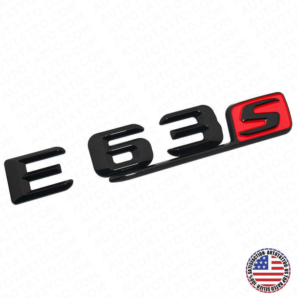 14-16 E63 S AMG Letter Emblem 3D Trunk Logo Nameplate Badge Decorate Gloss Black