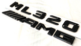 2PCS GLOSS BLACK ML320+AMG FOR MERCEDES ML320 REAR TRUNK EMBLEM BADGE NAMEPLATE