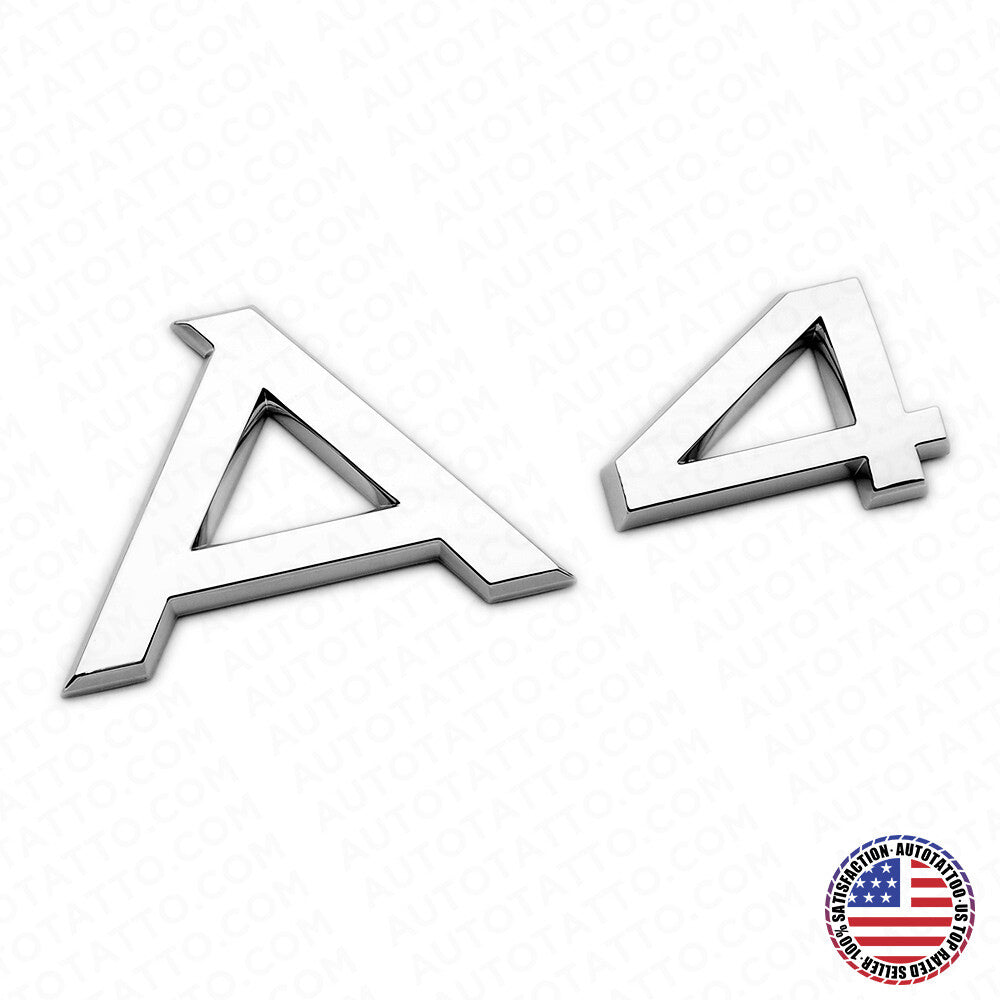 For Audi A4 OEM Chrome Rear Letter Tail Badge Trunk Emblem Badge Logo Sport