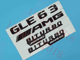 Gloss Black Flat " GLE63 AMG BITURBO" Trunk Embl Badge Sticker for Mercedes Benz