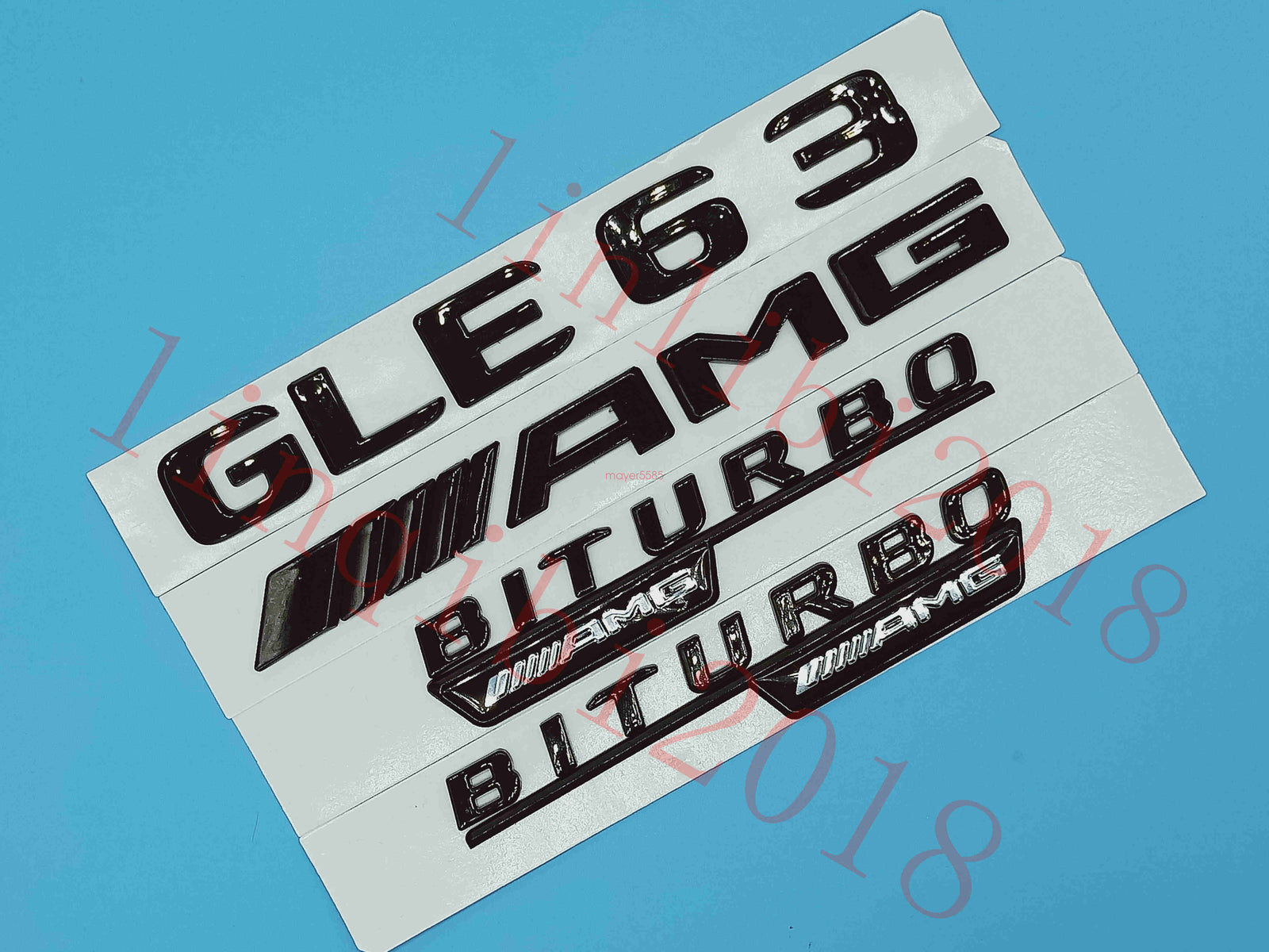Gloss Black Flat " GLE63 AMG BITURBO" Trunk Embl Badge Sticker for Mercedes Benz