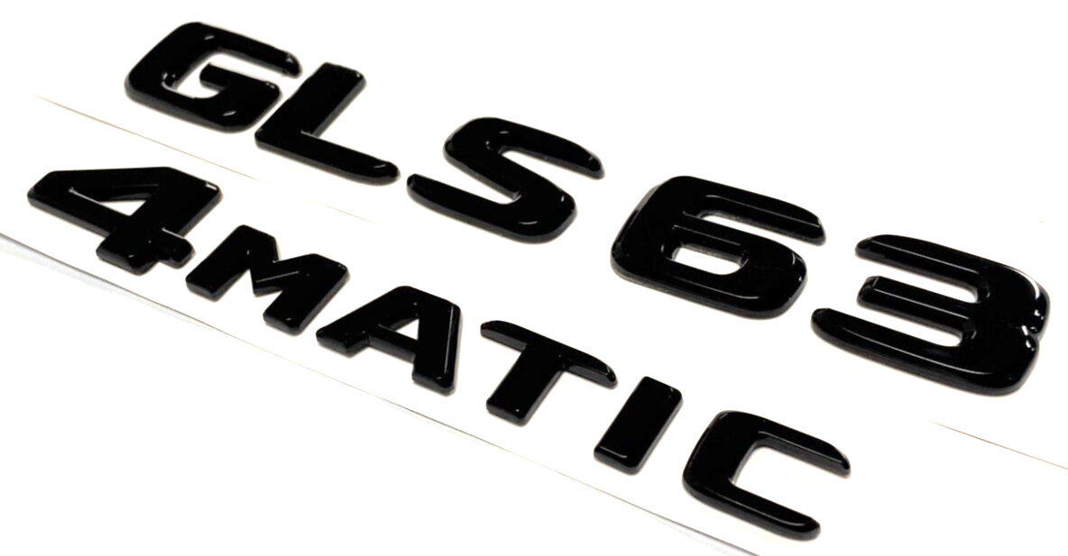 GLOSS BLACK GLS63+4MATIC FOR MERCEDES REAR TRUNK EMBLEM BADGE NAMEPLATE NUMBERS