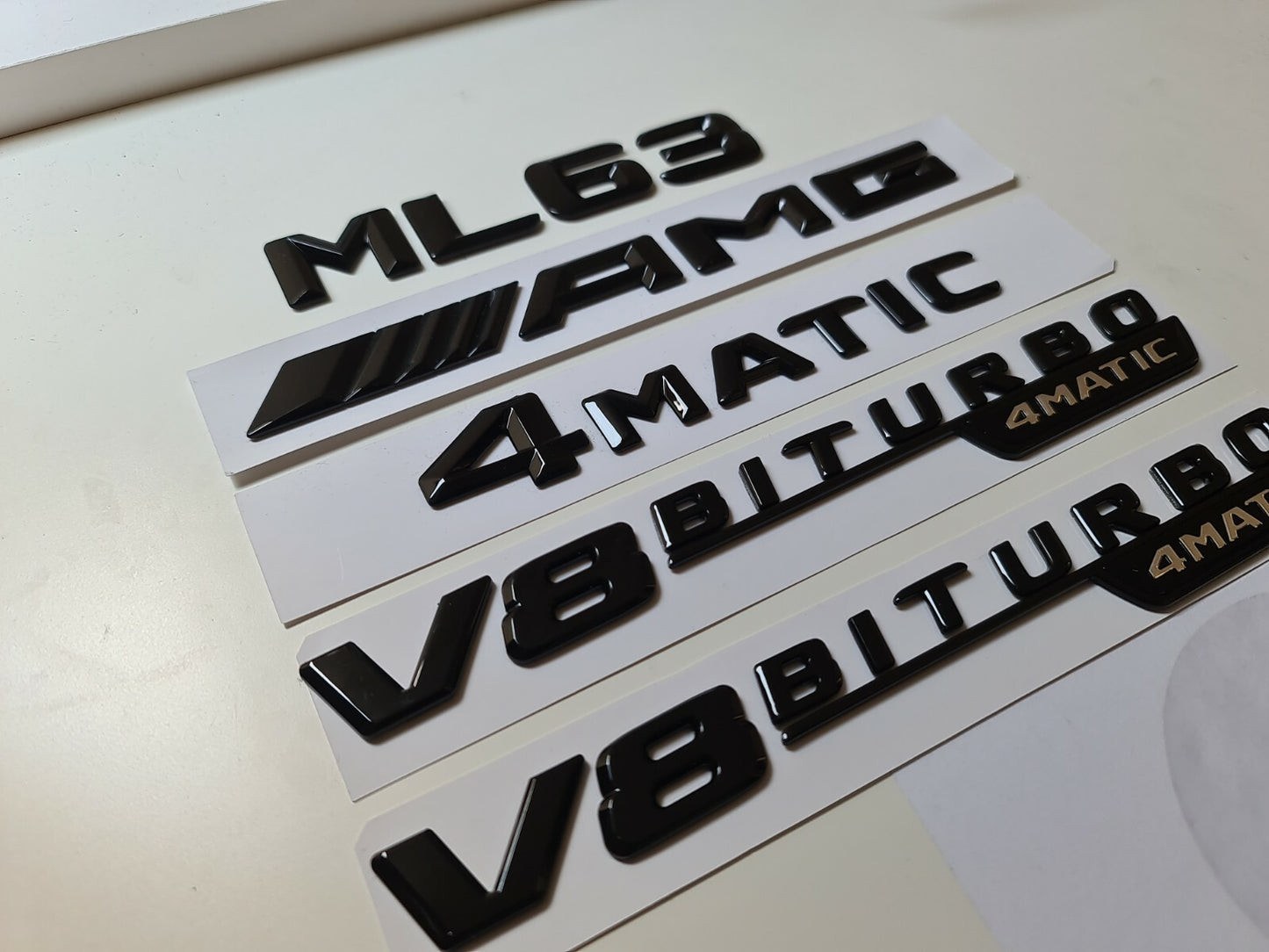 ML63 AMG 4matic v8 Gloss Black Letter Number Rear Boot Badge Emblem FOR Mercedes