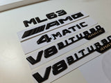 ML63 AMG 4matic v8 Gloss Black Letter Number Rear Boot Badge Emblem FOR Mercedes