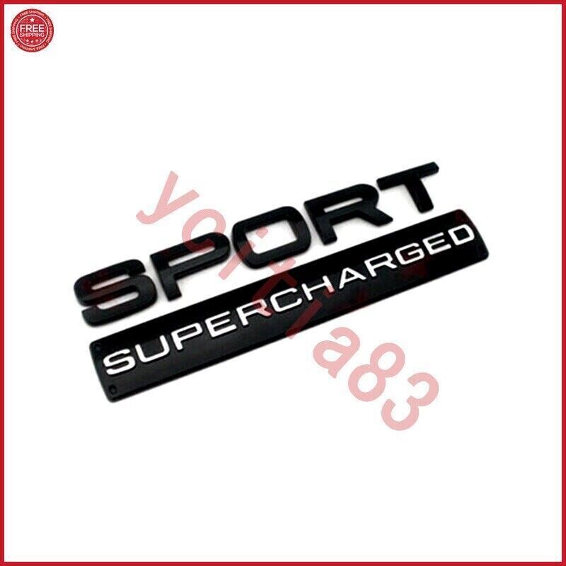 6PCS RANGE ROVER & SPORT SUPERCHARGED Black Emblem Logo Front Rear Hood