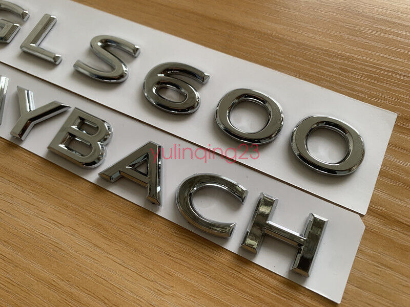 Chrome ABS GLS600 Maybach Number Trunk Letters Badge Emblems Sticker For Benz