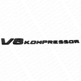 2x Mercedes 03-11 Matte Black V8 Kompressor Side Fender Logo Marker Emblem Badge