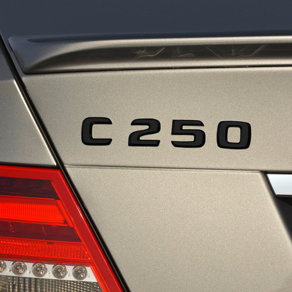 12-15 C 250 Letter Emblem 3D Trunk Logo Nameplate Badge Decoration AMG Black