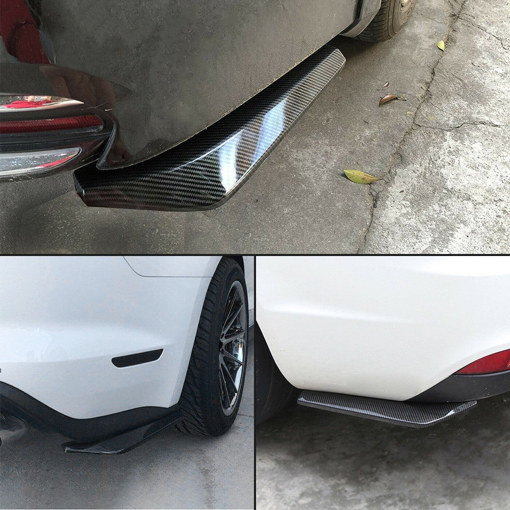 2Pcs Polished Car Rear Bumper Lip Diffuser Splitter Canard Protector Accessories
