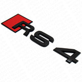 Audi RS 4 Matte Black Rear Letter Tail Nameplate Trunk Emblem Badge Sport