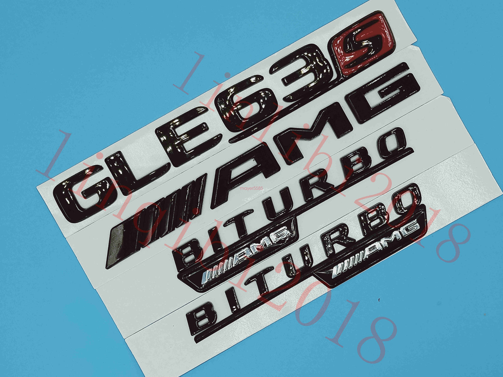 Gloss Black Flat "GLE63s AMG BITURBO" Trunk Embl Badge Sticker for Mercedes Benz