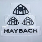 Gloss Black Maybach set Fender Side Rear Trunk Emblems Badge For Mercedes Benz