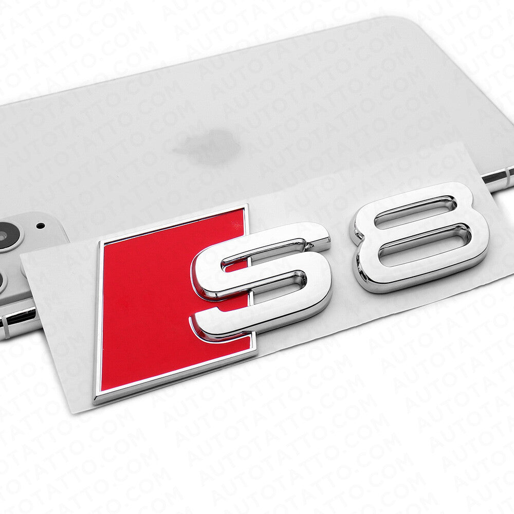 For Audi S8 OEM Chrome Rear Letter Tail Badge Trunk Emblem Badge Logo Sport