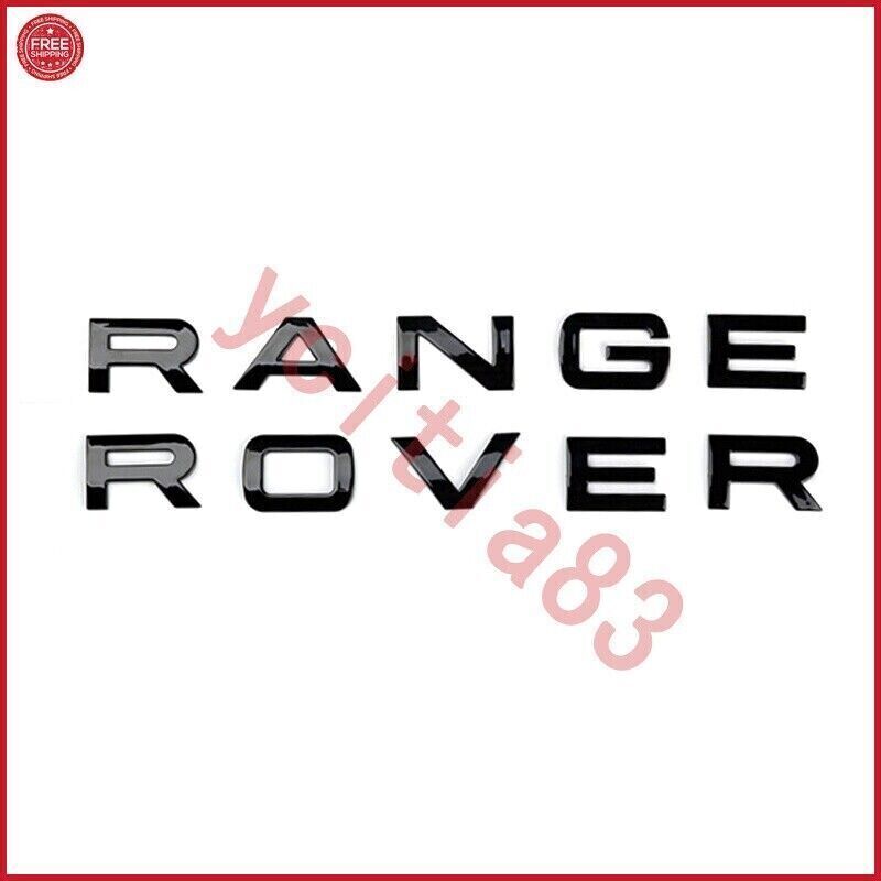 6PCS RANGE ROVER & SPORT SUPERCHARGED Black Emblem Logo Front Rear Hood