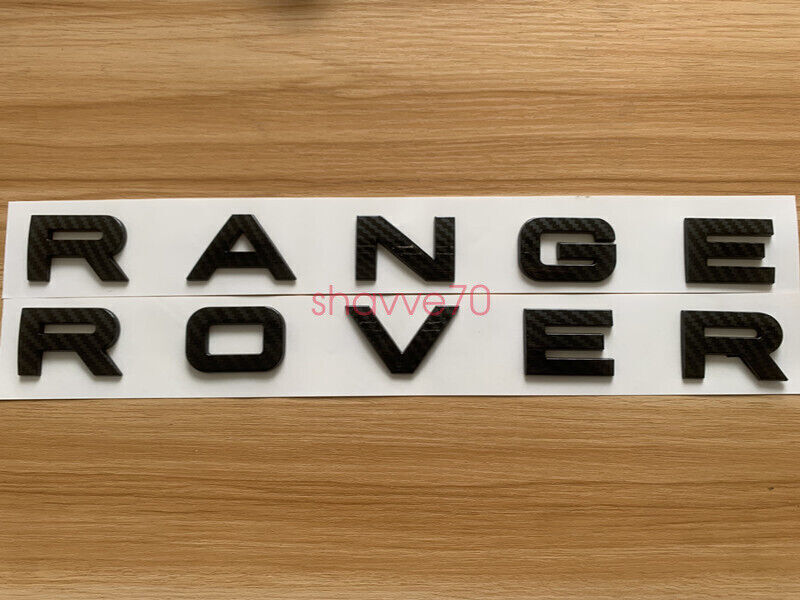 Range Rover Carbon Fibre style Letters Hood or Trunk Tailgate Emblem Nameplate