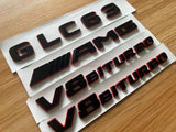 Black RED GLC63 AMG V8 BITURBO Emblem Badge Sticker Set For Mercedes GLC63