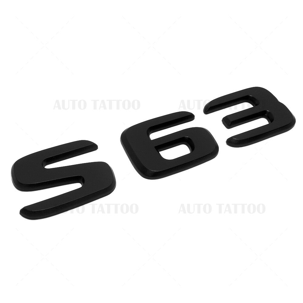 18-21 S 63 AMG Letter 3D Emblem Trunk Logo Nameplate Badge Decorate Matte Black