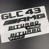 Matte black GLC43 AMG BITURBO 4MATIC Trunk Emblem Badge Sticker For Mercedes
