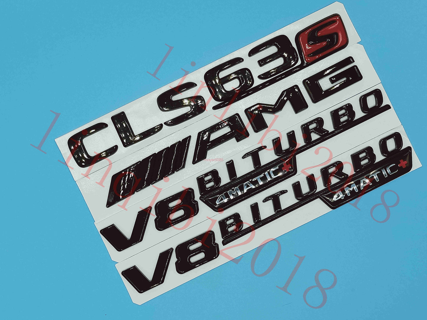 Gloss Black CLS63s AMG V8 BITURBO Trunk Embl Badge Sticker for Mercedes Benz