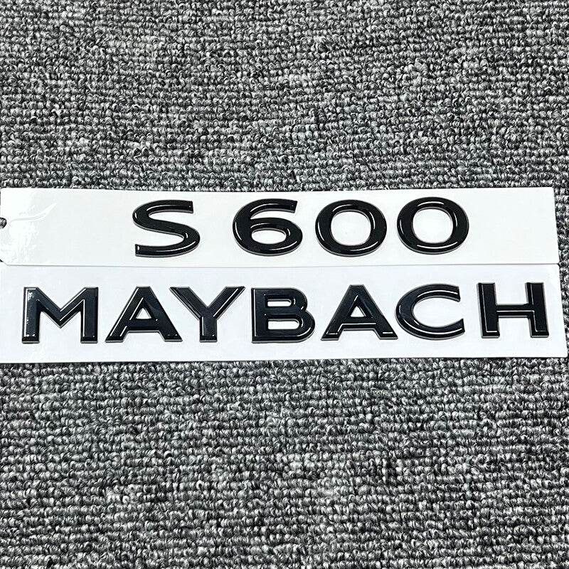 2PCS Glossy Black S600 MAYBACH Letters Trunk Badge Emblem For Benz S-Class S600