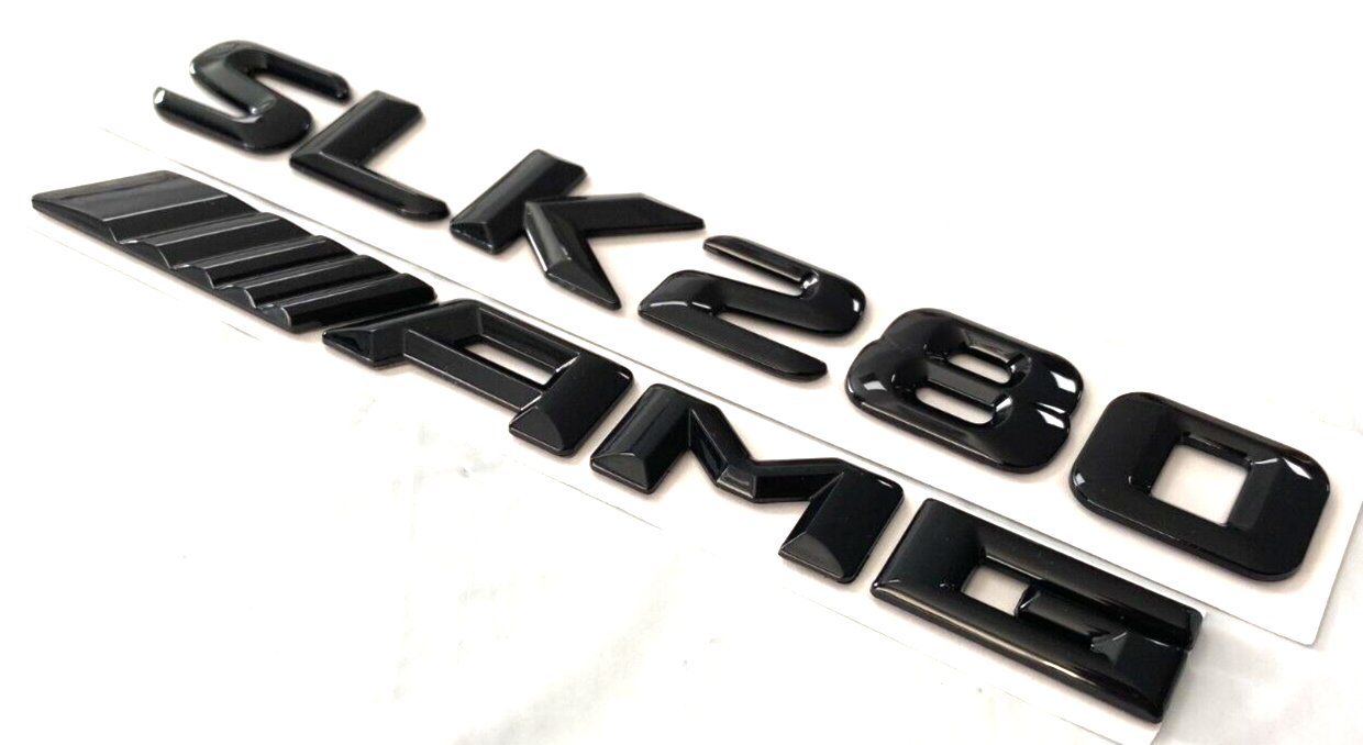 #1 BLACK SLK280 + AMG REPLACEMENT FOR MERCEDES REAR TRUNK EMBLEM BADGE NAMEPLATE