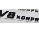 2 x Gloss Black Letters V8 KOMPRESSOR Emblem Badge Emblems for Mercedes Benz AMG