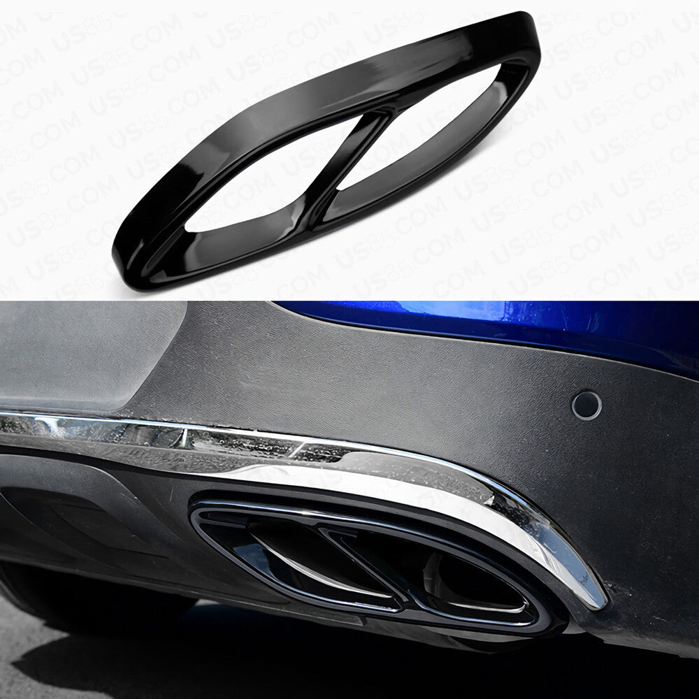 AMG Style Quad Exhaust Tips Tailpipe Cover Trim For A C E Class GLC CLA GLS GLE