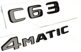 #2 BLACK C63 + 4MATIC REPLACEMENT FOR MERCEDES C63 REAR TRUNK EMBLEM BADGE DECAL