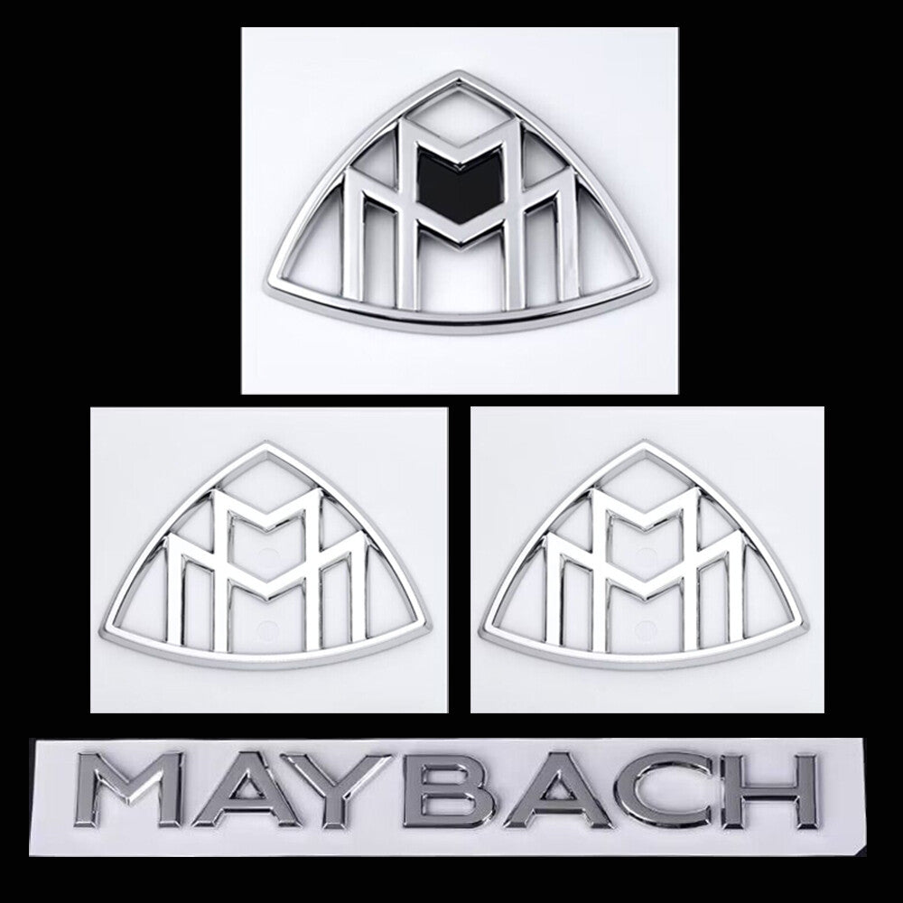 4X Maybach set Fender Side Rear Trunk Emblems Badge For Mercedes Benz S Class