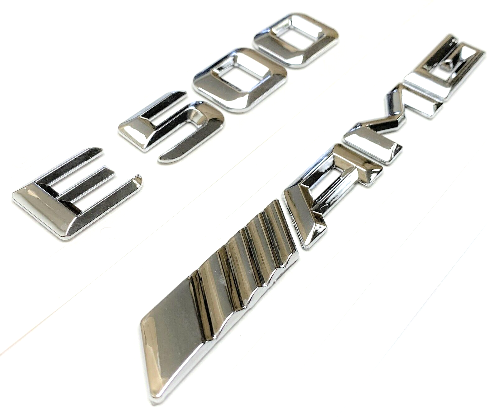 #1 CHROME E500 + AMG REPLACEMENT FOR MERCEDES REAR TRUNK EMBLEM BADGE DECAL LID