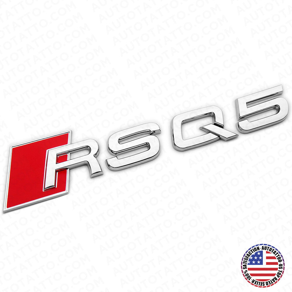 Audi RS Q5 OEM Chrome Rear Letter Liftgate Nameplate Trunk Emblem Badge Sport