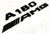 BLACK A180+AMG FOR MERCEDES REAR TRUNK EMBLEM BADGE NAMEPLATE DECAL NUMBERS
