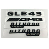 matet Black Trunk Emblems Badges for Mercedes W166 C292 GLE43 AMG BITURBO 4MATIC