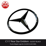 for Mercedes CLA W117 C117 Rear Boot Star Badge GLOSS BLACK A1178170016 2013+