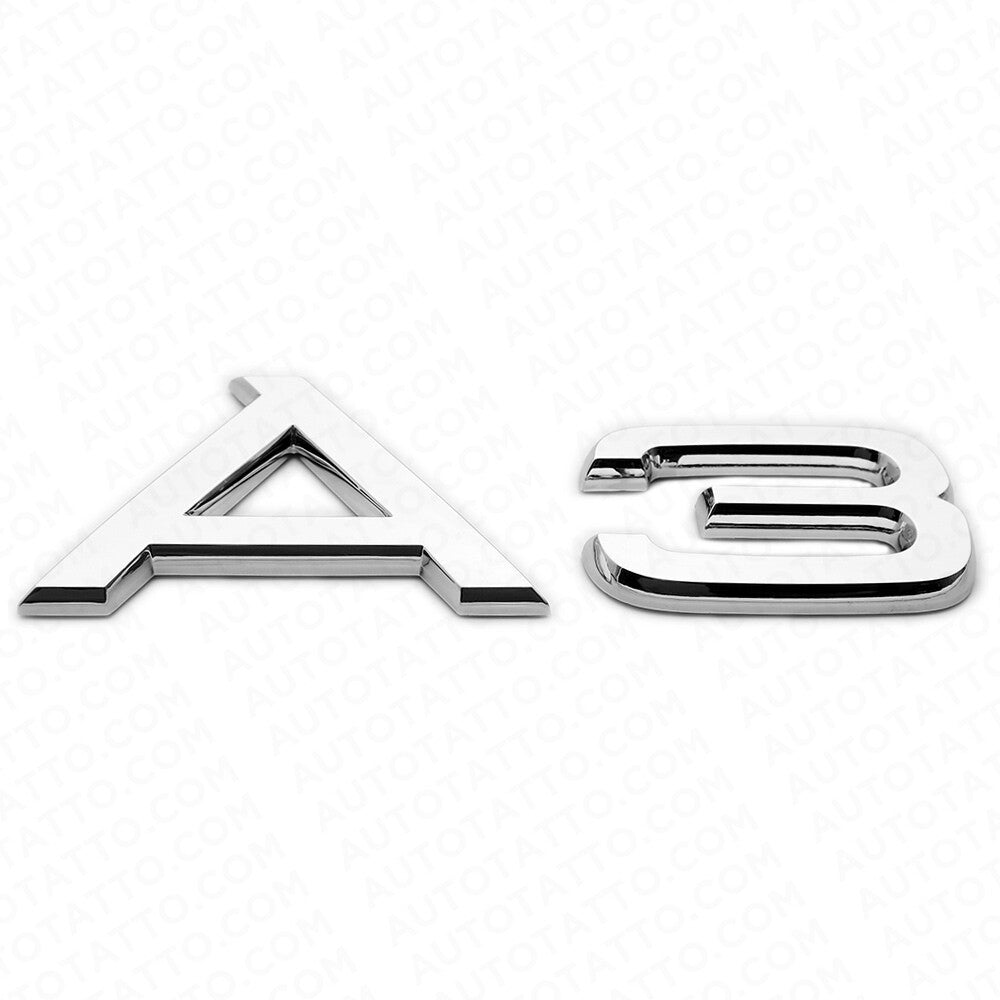 For Audi A3 OEM Chrome Rear Letter Tail Badge Trunk Emblem Badge Logo Sport