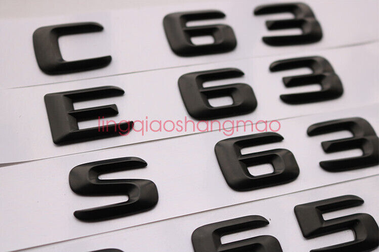 Black GLA45 + AMG + 4 MATIC + TURBO Trunk Emblem Badge Sticker for Mercedes
