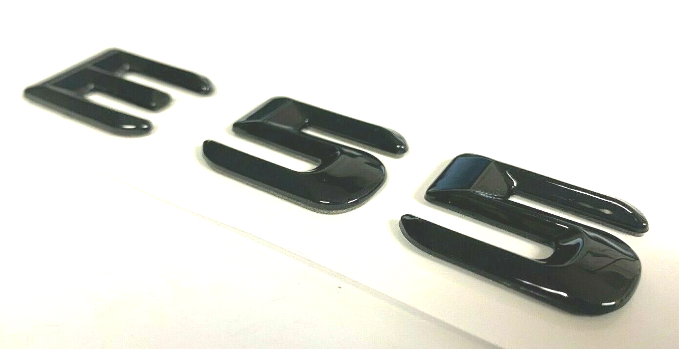 BLACK E55 FOR MERCEDES REAR TRUNK EMBLEM BADGE NAMEPLATE DECAL LETTER NUMBERS