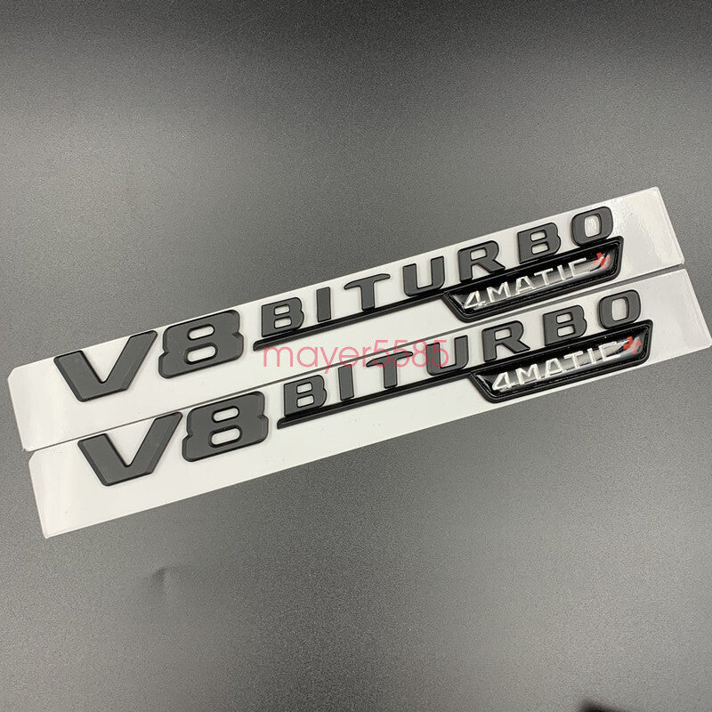 Matte black E63s AMG V8 BITURBO 4 MATIC Trunk Emblem Badge Sticker For Mercedes