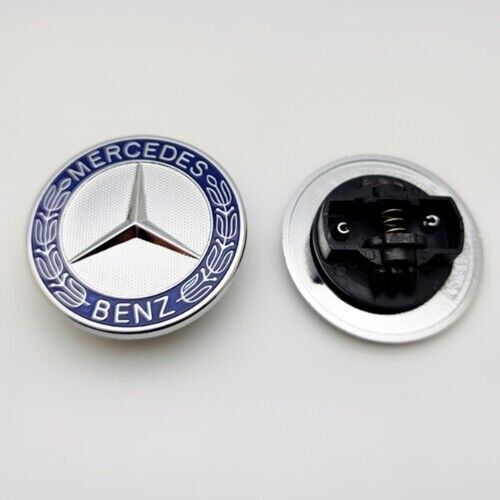 Front Hood Emblem Silver Flat Laurel Wreath Badge For AMG 57mm