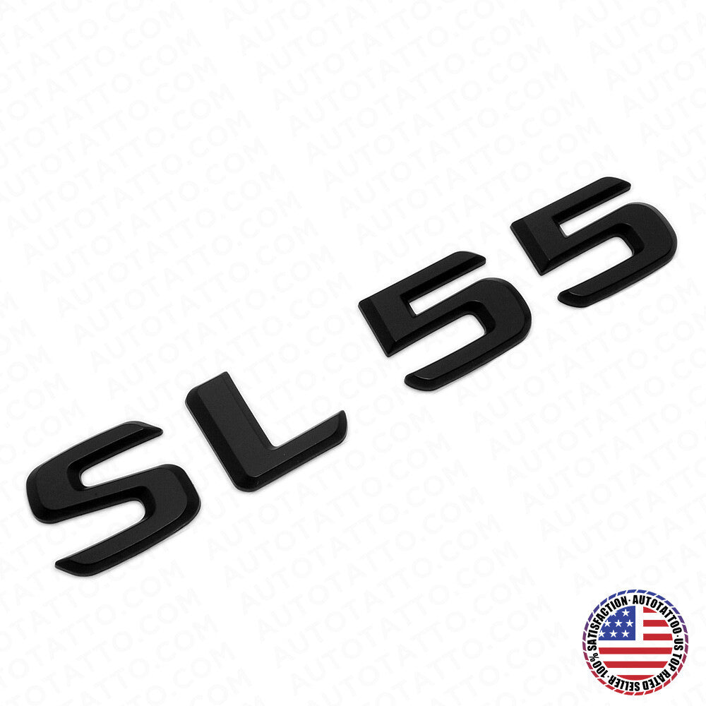 01-14 SL 55 AMG 3D Letter Emblem Trunk Logo Nameplate Badge Decorate Sport Black