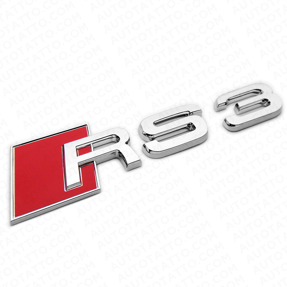 For Audi RS3 OEM Chrome Rear Letter Tail Badge Trunk Emblem Badge Logo Sport